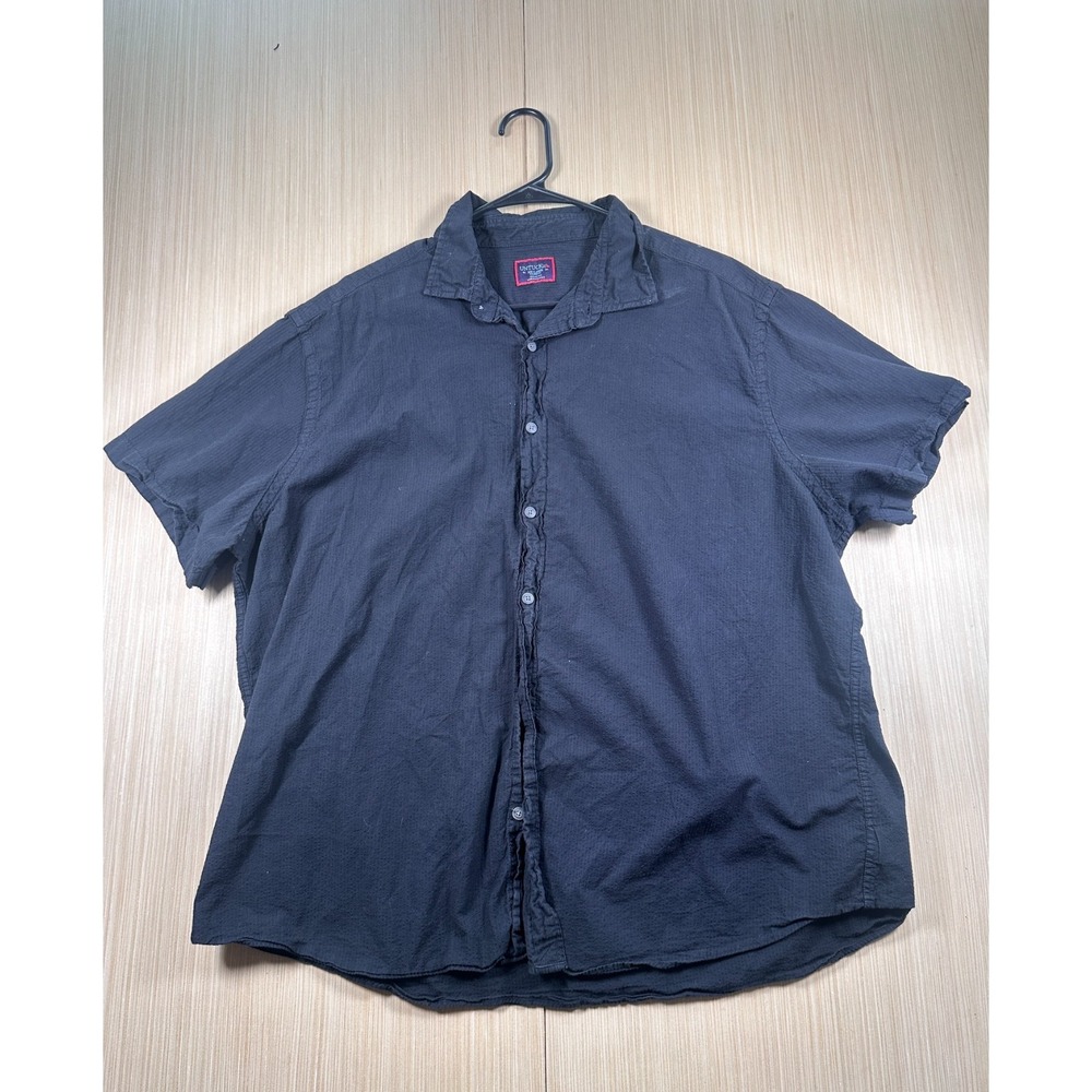 Untuckit Shirt Mens 2XL BLACK Casual Travel‎ Outdoors 100% Cotton Button Up